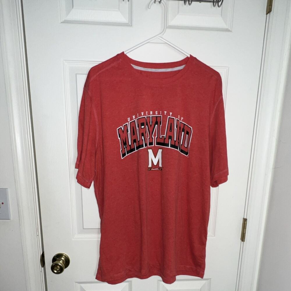 Champion University of Maryland Terrapins T-Shirt Mens XL Red Heathered Graphic